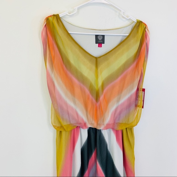 Vince Camuto Multi Color Chevron Sleeveless Maxi Dress NWT $148 - Picture 6 of 12